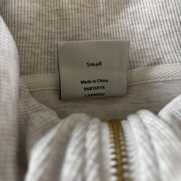 Varley Yates Half-Zip panelled neckline Sweatshirt Ivory Marl Size Small NWOT - Picture 16 of 16